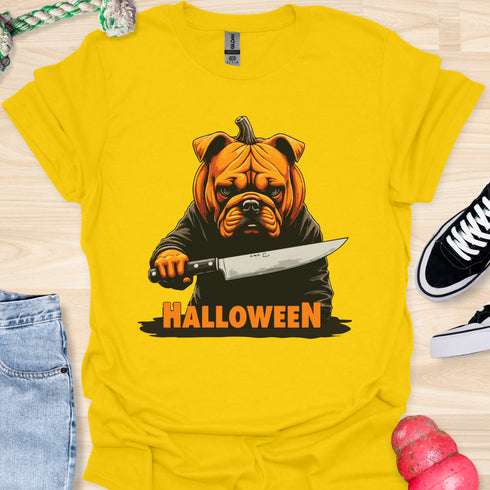 Halloween - V3 - Bulldog Pumpkin Head T-Shirt